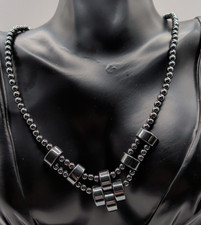 Hematite Stone Beaded Necklace With Oval Beads
