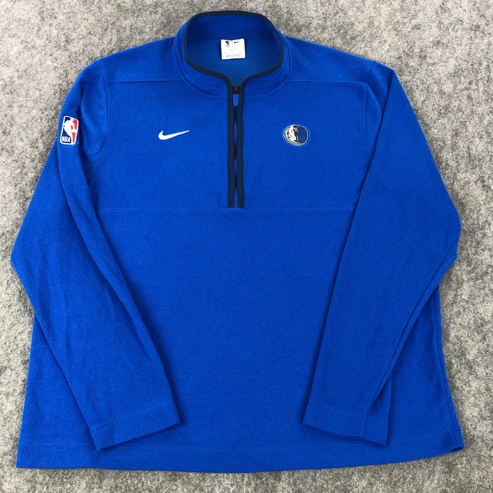 Nike Dallas Mavericks 1/4 Zip Pullover Mens XL Blue Long Sleeve Fleece Sweater - Image 2 of 4