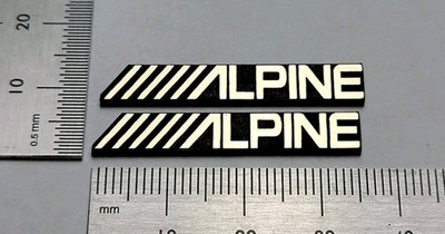 Alpine Custom Speaker Badge Logo Emblem Premium Gold Pair With Adhesive 