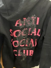 Anti Social Social Club Double Dragon Hoodie Black Adult Large