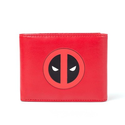 Bioworld Marvel Comics Deadpool Face Tri-fold Wallet, Red/Black (MW261704DEA) Mü