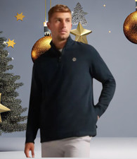 Ted Baker London Men's KILBRN Half Zip Sweatshirt Navy NWT Size 6 XXL