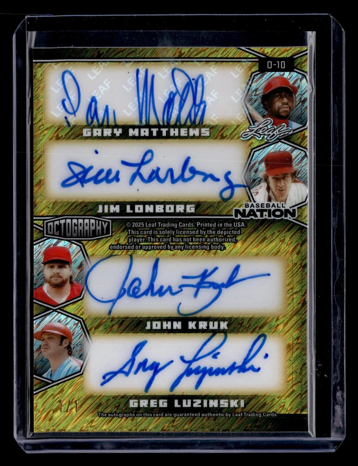 彼得·罗斯 OCTOGRAPHY 2025 Leaf 棒球国家签名 #1/1 金色闪亮 — 第 2/2 张图片