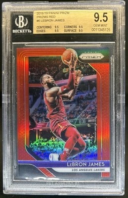 2018-19 Panini Prizm LeBron James Prizm Red #/299 Lakers BGS 9.5 True GEM MINT