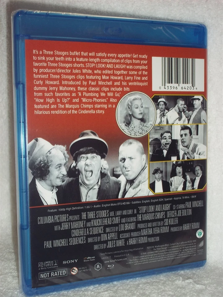 Stop! Look! And Laugh! (Blu-ray 2025) The Original Three Stooges Larry Moe Curly Foto 3 de 3