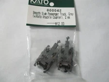 Kato #800042 Truck Smoothside Passenger Gray w/ Knuckle Coupler. 1 Pair N-Scale