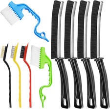 9 Pcs Hard Bristle Crevice Cleaning Brushes for Household Use, 01. Black 9p 
