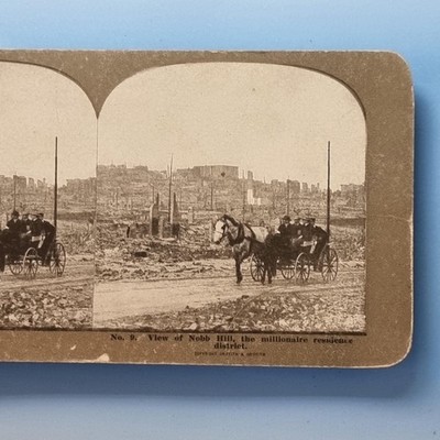 San Francisco C.A Stereoview C1906 U.S.A Nob Hill Wealthy Area Earthquake