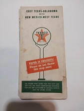 1947 Texaco Road Map East Texas Oklahoma New Mexico West Texas USA Map Ephemera 