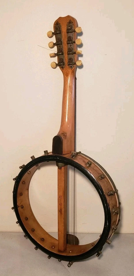 Antique S.S. Stewart 8 String Banjo #15 for Restoration or Parts - Image 3 of 4