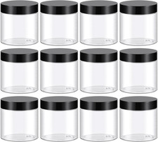 4 Oz Plastic Container Jars with Lids BPA Free, Empty round Clear Cosmetic Conta
