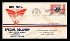 DR JIM STAMPS US COVER SPECIAL DELIVERY AIR MAIL FDC SCOTT CE2 DAMAGED STAMP