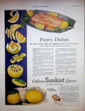 Original 1925 Vintage print AD: California Sunkist Uniformly Lemons #Collective