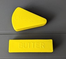 Vintage Yellow Plastic Cheese Stick Of Butter Pretend Play Food Toy