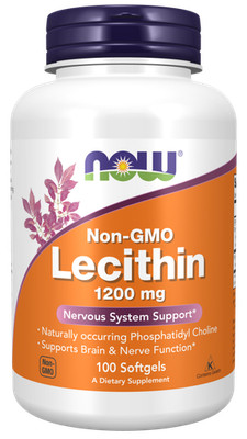 NOW Foods Lecithin 1200 mg 100 Softgels Non-GMO EXP Brain Nerve support