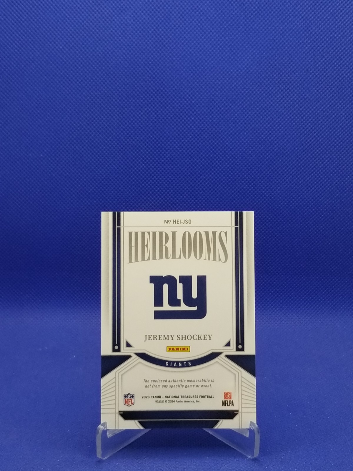 2023 Panini National Treasures Heirlooms Jeremy Shockey Patch 1/1 Sick Patch! view 2