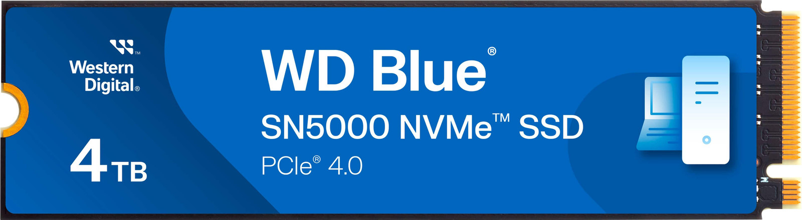 Внутренний SSD-накопитель WD - Blue SN5000 емкостью 4 ТБ PCIe Gen 4 x4 NVMe