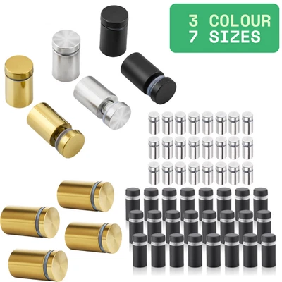 MY SHOPFITTINGS LTD Stainless Steel Sign Standoff Bolts Fixings Screws for Glass Poster Billboard
