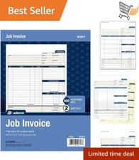 Job Invoice Forms 2-Part Carbonless 8.5 x 11 Inches for Service Repair Billing