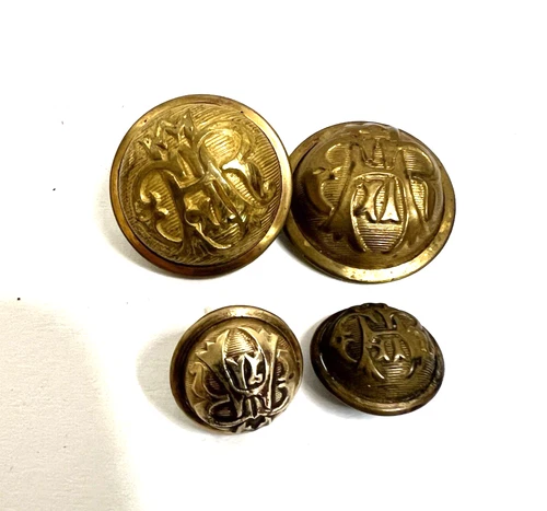 4 Post Civil War Grand Army of the Republic GAR Coat/ Cuff Buttons 7/8" & 1/2"