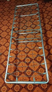 Vintage Retro Mid Century Aluminum Camping & Folding Bed Cot w Pad