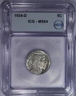 1934-D Buffalo Nickel 5C ICG MS64
