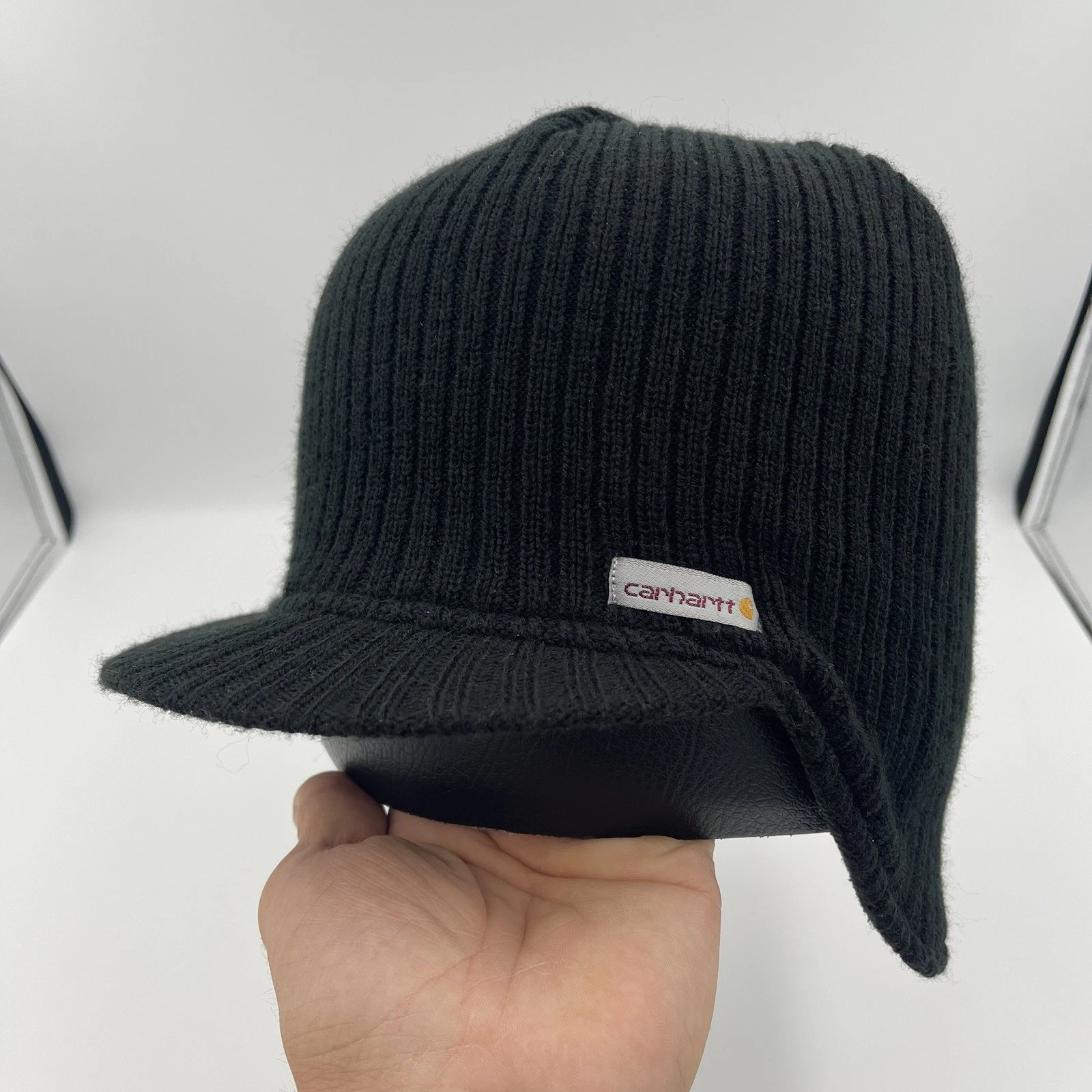 Carhartt Brimmed Beanie With Ear Flaps Black Fleece Lined Knit Visor Hat 104486
Opens in a new windo