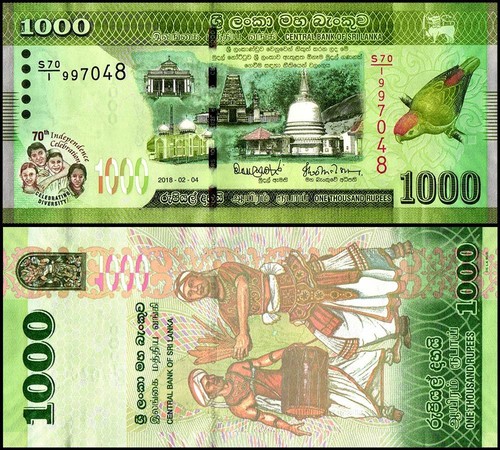 Sri Lanka 1000 Rupees, 2018, P-130a, UNC Commemorative X 10 PCS - Picture 2 of 2