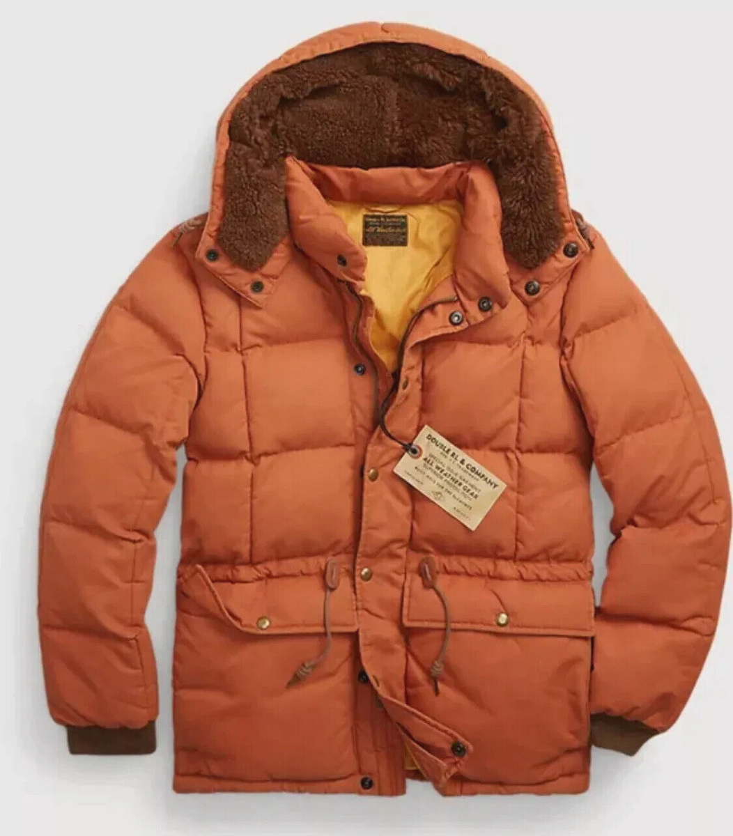RRL Ralph Lauren Dusty Orange Quilted Down Alternative Parka RRL Ralph Lauren Dusty Orange Quilted Down Alternative Parka