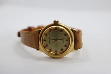 Vintage Womens Adolfo Swiss Quartz Ruby Dial Watch New Batt