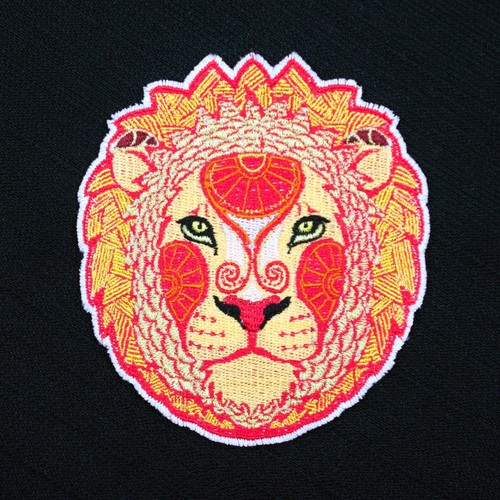 Golden Lion LEO Astrology Sign Fully Embroidered Sew-On & Iron-On Patch, New! - Picture 1 of 2