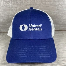 United Rentals Hat Cap Strapback Adjustable Blue White Mesh Back K Products