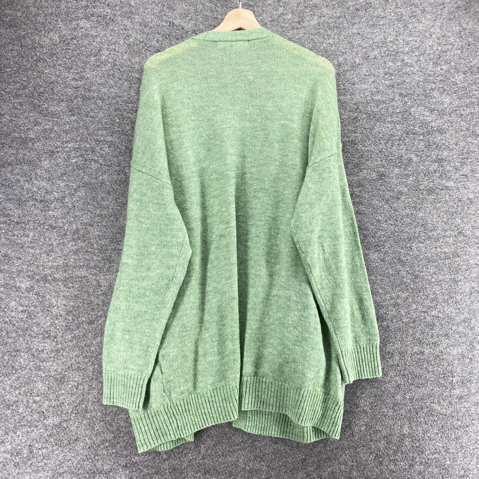 Vero Moda Cardigan Women 1X Plus Green Knit Alpaca Open Front Long Sleeve Casual - Image 2 of 4