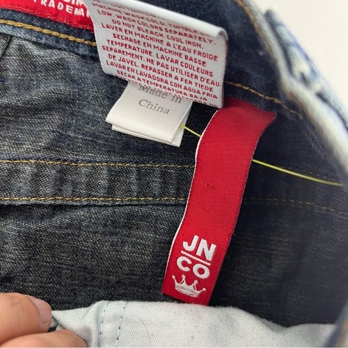Vintage 90s Jnco Jean Shorts Boys 16 Blue Cargo Y2K Hip Hop Baggy Snake Cobra - Picture 10 of 15