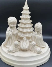 Vintage 1975 Byron Molds Large Ceramic Christmas Nativity Scene