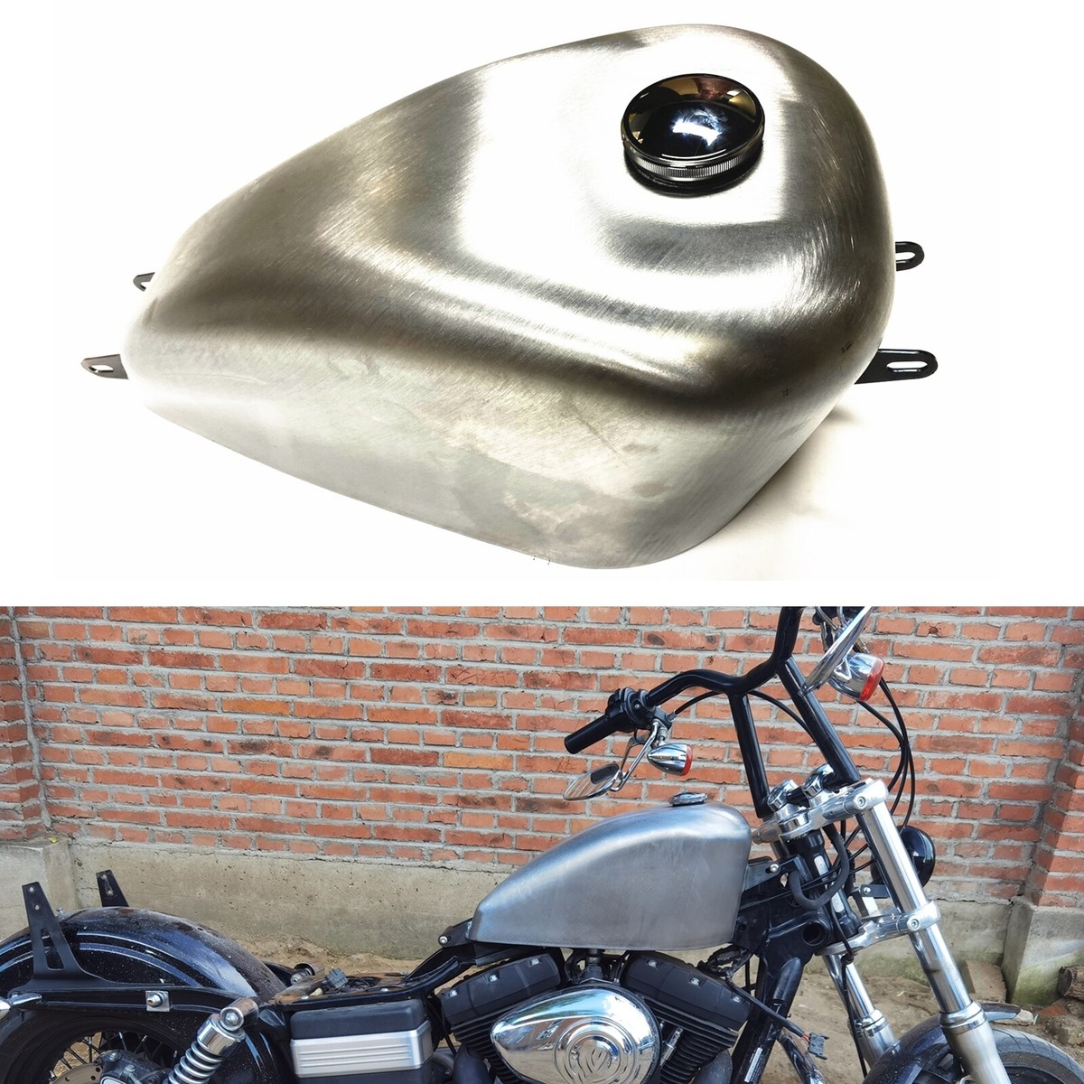 1999-2003 Harley Dyna Silver Stainless Steel Petrol Gas Fuel Tank