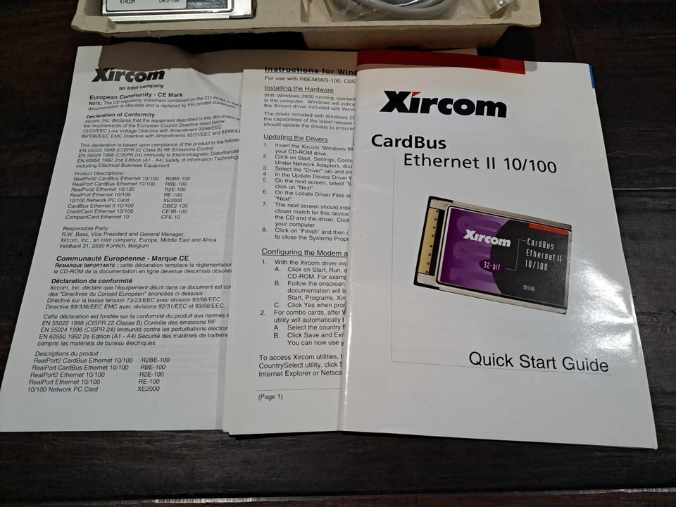 Xircom CardBus Ethernet II 10/100 PCMCIA PC Card #CBE2-100 New Open Box - Image 4 of 4