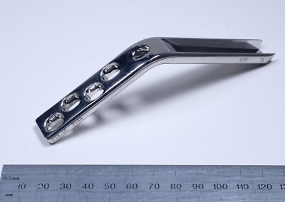 #238.45 Angled Blade 130° Fixation Plate 4 Holes 75mm/60mm Stainless Surgical