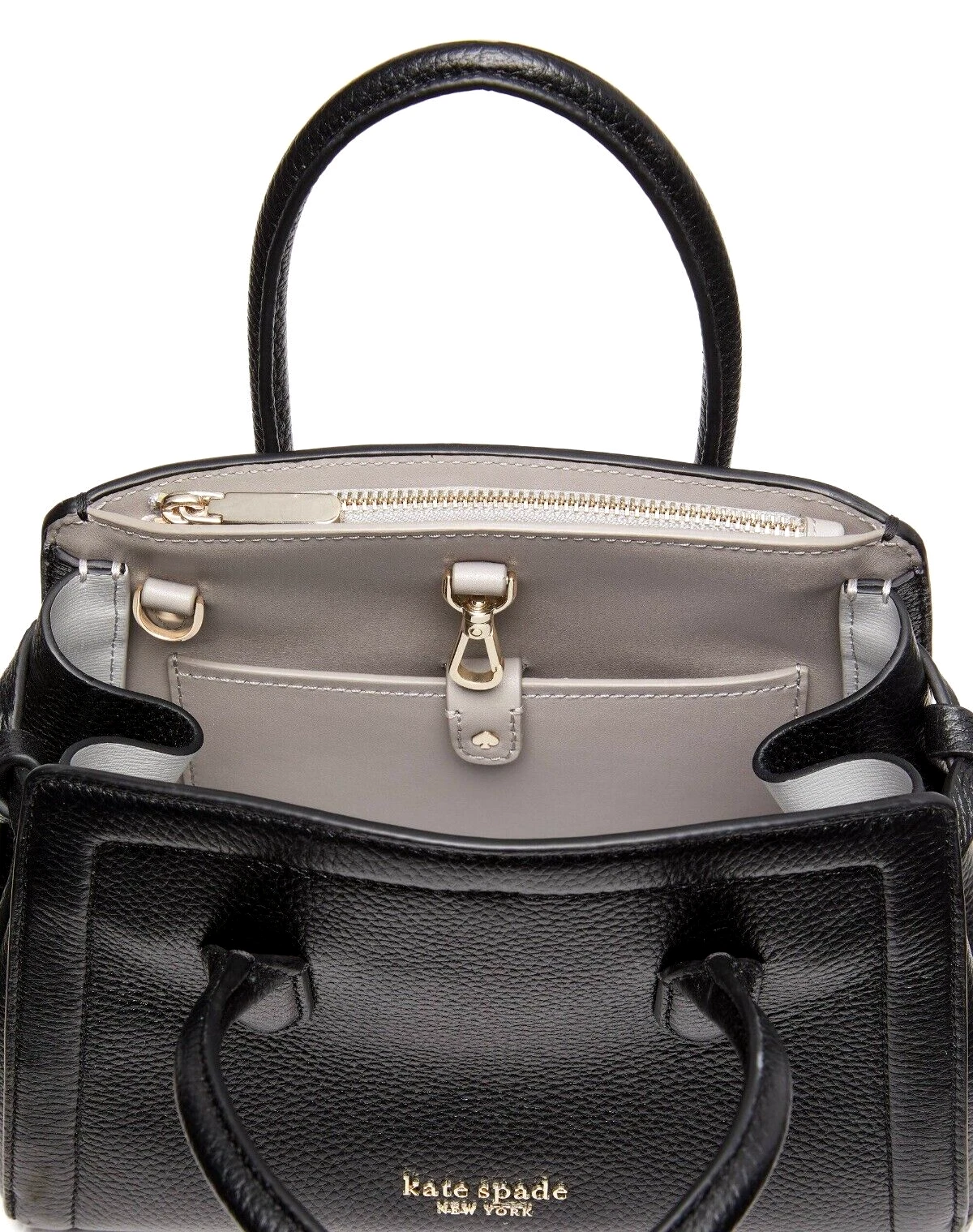 Nuova Borsa Kate Spade Knott in pelle di ciottoli nera