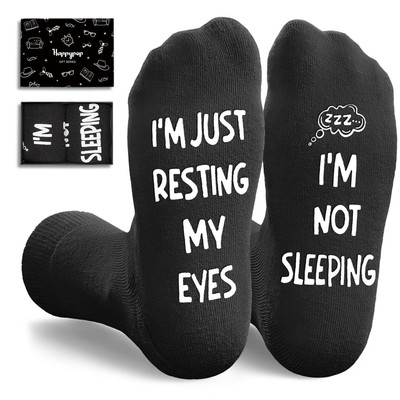 Father Day Socks for Dad Papa Husband- Im Not Sleeping Socks Grandpa Grandpar...