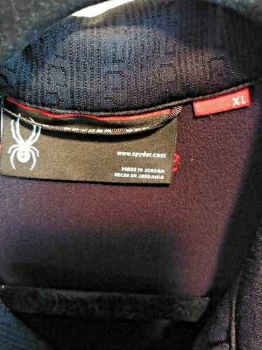 Men's Black Spyder Active Sports Full Zip Jacket Ribbed Weave Fleece Lining XL - Picture 3 of 8