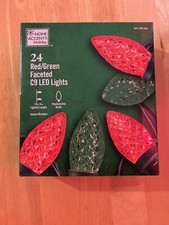 NEW Home Accents Holiday - 24 Red/Green C9 Faceted LED Lights