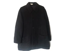 Geoffrey Beene Wool Coat Black Buttons Pockets Mens Size L SEE Cond