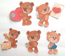 3D UPick Love Bear Flowers Card Heart Boy Girl Scrapbook Card Embellishment 3925