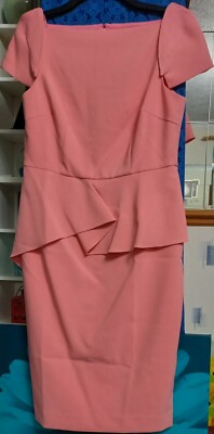 V by Very Pink Peplum Waist Structured Mini Dress (Mehrere Größen verfügbar.)