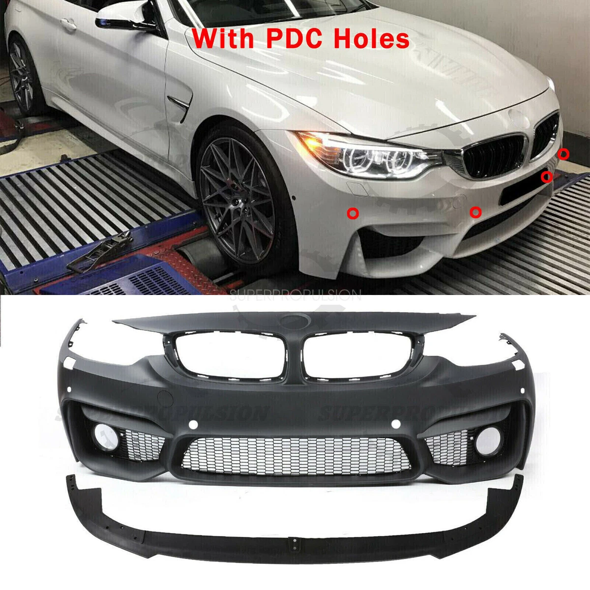 M4 Style Front Bumper Cover with PDC For BMW F32 F33 F36 4 SERIES