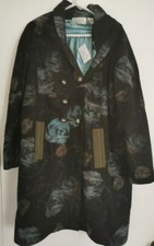 New! 6 Lars Byron Beauty Mark Long Oversized Blue Rose Jacket Coat