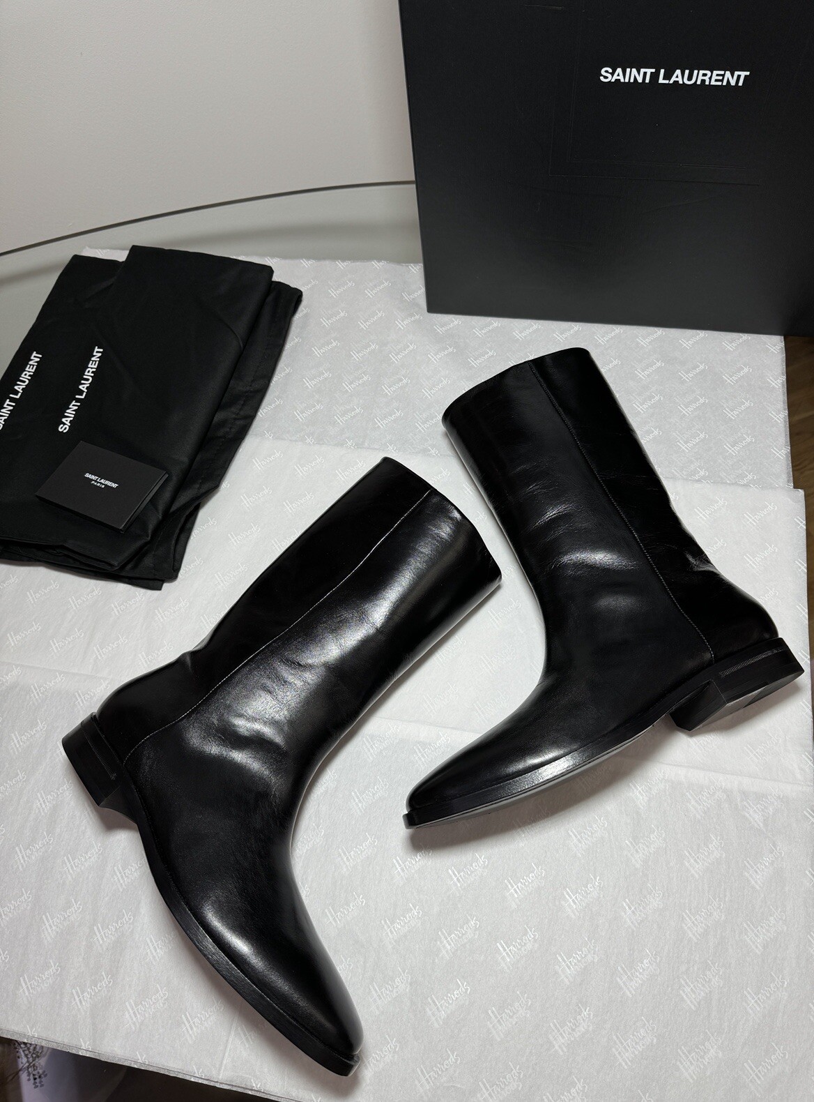 Scarpe stivali Saint Laurent uomo YSL MATT 25 taglia 41 UK 7 RP 1150 NUOVI CON SCATOLA