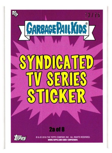 2016 GARBAGE PAIL KIDS SERIES 2 PRIME SLIME TRASHY TV PICK YOUR CARD BLOODY RED - Picture 188 of 323