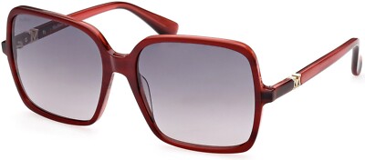 MAX MARA EMME9 MM0037 71B Burgundy Square Plastic Sunglasses